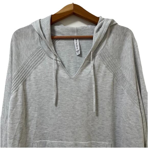 Athleta Womens Evergreen Hoodie Sweater Size 3X Gray Athleisure Minimalist NWT - Picture 3 of 8